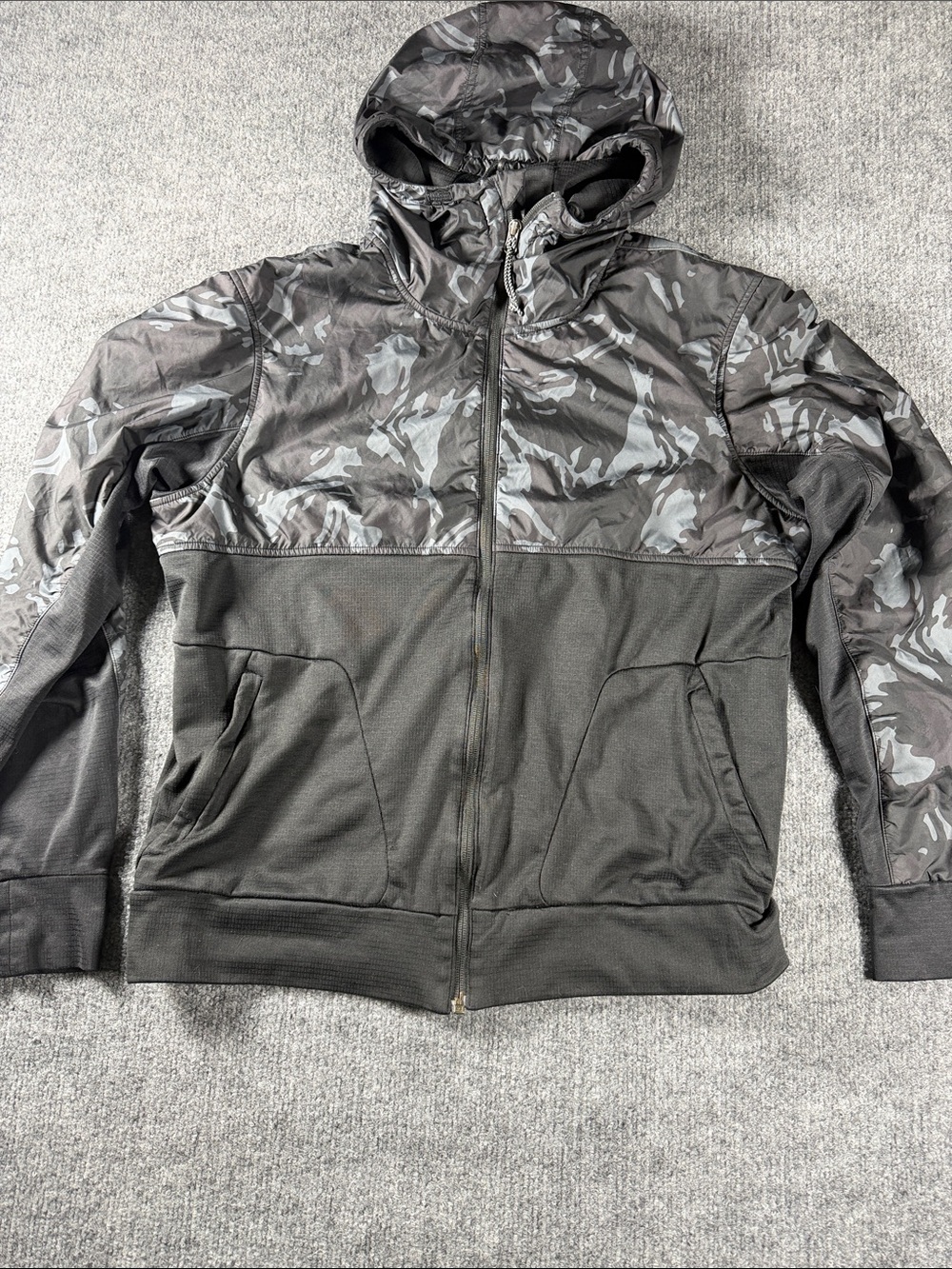 The North Face Hoodie Mens Black Camo Full Zip Fleece Sweatshirt